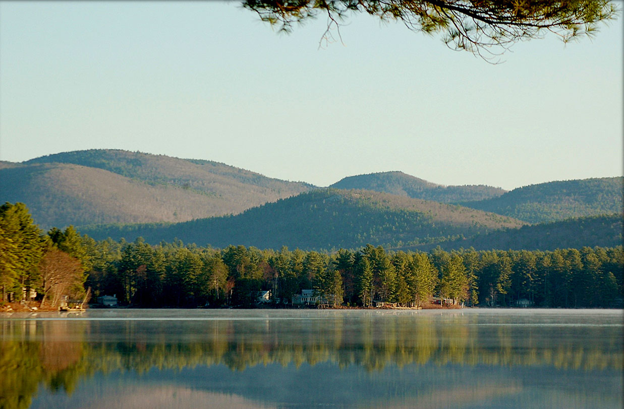 View of Belknap Mountains from Crystal Lake